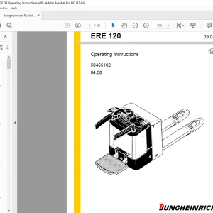 Jungheinrich Forklift ERE 120 Operation & Maintenance Manual 50466102 - PDF DOWNLOAD