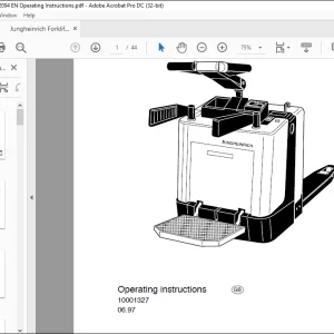 Jungheinrich Forklift ERE 20 Operating instructions Manual 10001327 - PDF DOWNLOAD