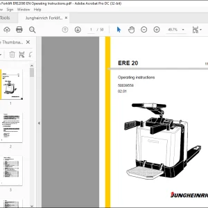 Jungheinrich Forklift ERE 20 Operating instructions Manual 50039558  - PDF DOWNLOAD