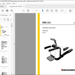 Jungheinrich Forklift ERE 224 Operating instructions Manual 50468220 - PDF  DOWNLOAD