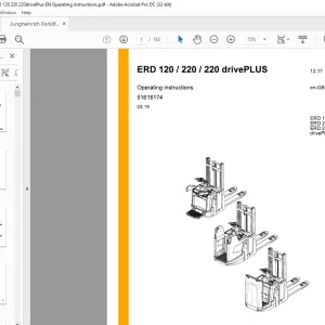 Jungheinrich Forklift ERO 120 ERO 220 ERO 220 drive PLUS Operation & Maintenance Manual 51618174 - PDF DOWNLOAD