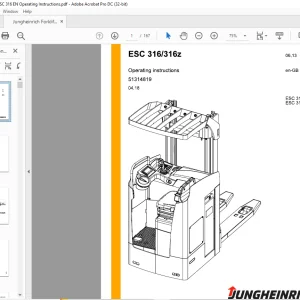 Jungheinrich Forklift ESC 316 ESC 316z Operating Instructions Manual 51314819 - PDF DOWNLOAD