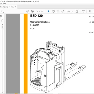 Jungheinrich Forklift ESD 120 Operating Instructions Manual 51664613 - PDF DOWNLOAD