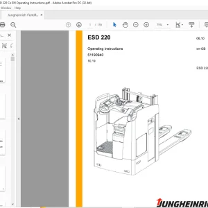 Jungheinrich Forklift ESD 220 Operating Instructions Manual 51190940 - PDF DOWNLOAD