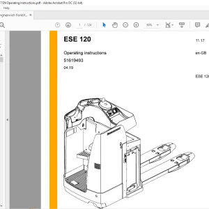 Jungheinrich Forklift ESE 120 Operating Instructions Manual 51619493 - PDF DOWNNLOAD