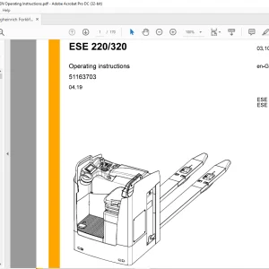 Jungheinrich Forklift ESE 220 ESE 320 Operating instructions Manual 51163703 - PDF DOWNLOAD