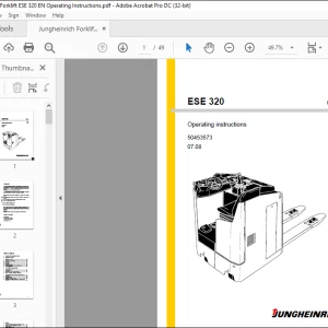 Jungheinrich Forklift ESE 320 Operating Instructions Manual 50453573 - PDF DOWNLOAD