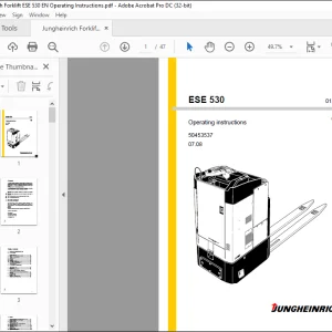 Jungheinrich Forklift ESE 530 Operating Instructions Manual 50453537 - PDF DOWNLOAD