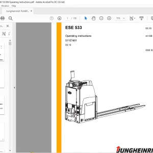 Jungheinrich Forklift ESE 533 Operating Instructions Manual 51157401 - PDF DOWNLOAD