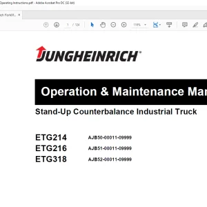 Jungheinrich Forklift ETG214 ETG216 ETG318 Operation & Maintenance Manual - PDF DOWNLOAD