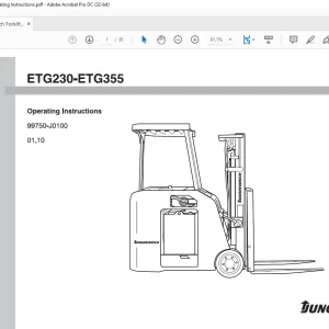 Jungheinrich Forklift ETG230-ETG355 Operating Instructions Manual 99750-J0100 - PDF DOWNLOAD