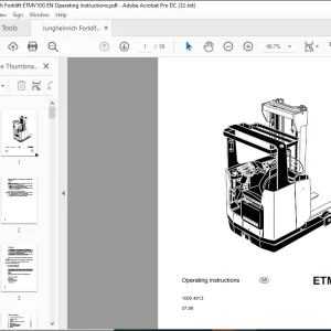 Jungheinrich Forklift ETM V 10 12 Operating instructions Manual 10004013 - PDF DOWNLOAD