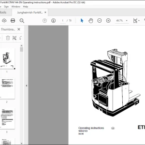 Jungheinrich Forklift ETM V 14-25 Operating instructions Manual 50002103 - PDF DOWNLOAD