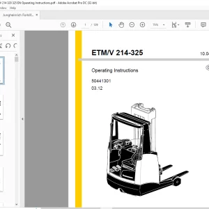 Jungheinrich Forklift ETM V 214-325 Operating instructions Manual 50441301 - PDF DOWNLOAD