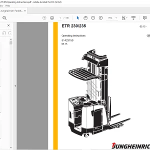 Jungheinrich Forklift ETR 230 ETR 235 Operating Instructions Manual 51423150  - PDF DOWNLOAD