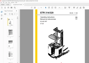 Jungheinrich Forklift ETR 314 ETR 320 Operating Instructions Manual 50452907 - PDF DOWNLOAD