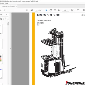 Jungheinrich Forklift ETR 340 345 335d Operating instructions Manual 51326235 - PDF DOWNLOAD