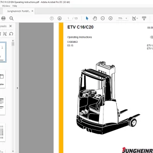 Jungheinrich Forklift ETV C16 ETV C20 Operating Instructions Manual 51069863 - PDF DOWNLOAD