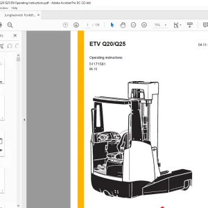 Jungheinrich Forklift ETV Q20 Q25 Operating instructions Manual 51171581 - PDF DOWNLOAD