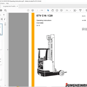 Jungheinrich Forklift ETVC16 ETV C20 Operating instructions Manual 51413568 - PDF DOWNLOAD