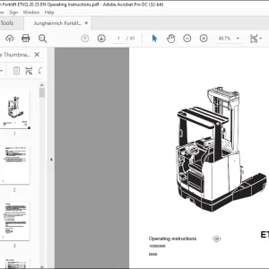 Jungheinrich Forklift ETVQ 20-25 Operating Instructions Manual 10000895- PDF DOWNLOAD