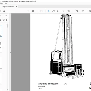 Jungheinrich Forklift ETX 125 150 Operating instructions Manual 50002975 -  PDF DOWNLOAD