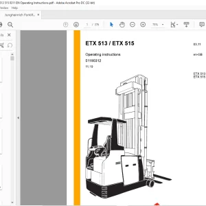 Jungheinrich Forklift ETX 513  ETX 515 Operating instructions Manual 51190312 - PDF DOWNLOAD