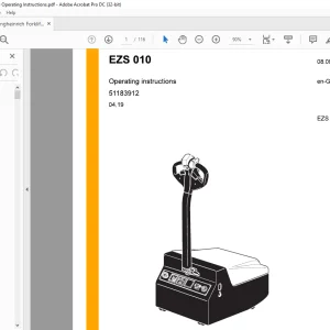 Jungheinrich Forklift EZS 010 Operating Instructions Manual 51183912  - PDF DOWNLOAD