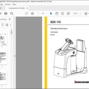 Jungheinrich Forklift EZS 130 Operating Instructions Manual 51023846 -  PDF DOWNLOAD