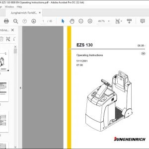 Jungheinrich Forklift EZS 130 Operating Instructions Manual 51112061 - PDF DOWNLOAD