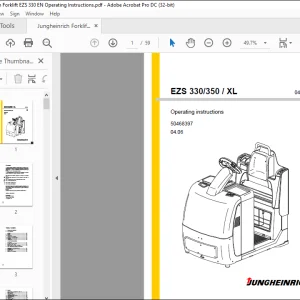 Jungheinrich Forklift EZS 330 350  XL Operating Instructions Manual 50468397-  PDF DOWNLOAD