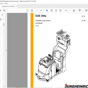 Jungheinrich Forklift EZS 350a Operating Instructions Manual 51676343  - PDF DOWNLOAD