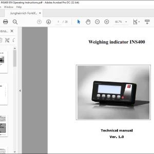 Jungheinrich Forklift INS400 Technical Manual  - PDF DOWNLOAD