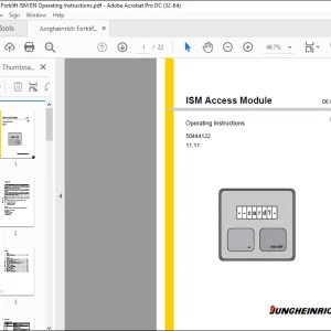 Jungheinrich Forklift ISM Access Module Operating Instructions Manual - PDF DOWNLOAD