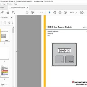 Jungheinrich Forklift ISM Online Access Module Operating Instructions Manual 51214487  - PDF DOWNLOAD