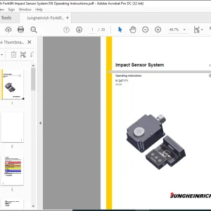 Jungheinrich Forklift Impact Sensor System Operating instructions Manual 51247171  - PDF DOWNLOAD