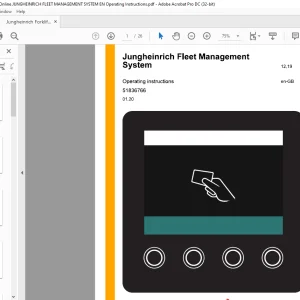 Jungheinrich Forklift Jungheinrich Fleet Management System Operating Instructions Manual 51836766 -  PDF DOWNLOAD