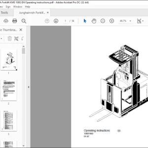 Jungheinrich Forklift KmS 100 Operating instructions Manual 10001593  - PDF DOWNLOAD
