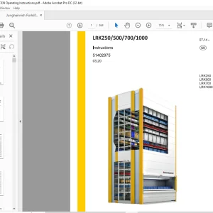 Jungheinrich Forklift LRK 250 500 700 1000 instructions Manual 51402975 -  PDF DOWNLOAD