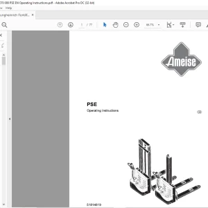 Jungheinrich Forklift PSE Operating Instructions Manual 51814819 - PDF DOWNLOAD