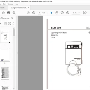 Jungheinrich Forklift SLH 200 Operating Instructions Manual 50452174 - PDF DOWNLOAD