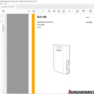 Jungheinrich Forklift SLH 40i Operating instructions Manual 51221945 - PDF DOWNLOAD