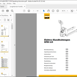 Jungheinrich Forklift SPM 113 Electric Hand Pallet Truck Operating instructions Manual - PDF DOWNLOAD