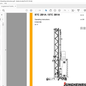 Jungheinrich Forklift STC 281A/STC 381A Operating instructions Manual 51822166 - PDF DOWNLOAD