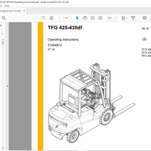 Jungheinrich Forklift TFG 425-435df Operating instructions Manual 51554812 - PDF DOWNLOAD