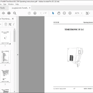 Jungheinrich Forklift TIMETRONIC IU LC Operating Instructions Manual 50042005 - PDF DOWNLOAD