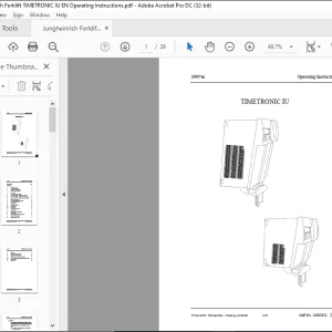 Jungheinrich Forklift TIMETRONIC IU Operating Instructions Manual - PDF DOWNLOAD
