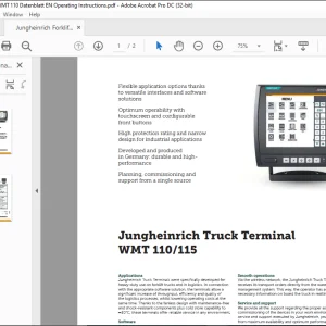 Jungheinrich Forklift Terminal WMT 110 115 Operating Instructions Manual - PDF DOWNLOAD
