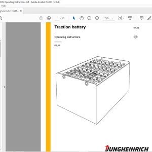 Jungheinrich Forklift Traction battery Operating Instructions Manual  - PDF DOWNLOAD