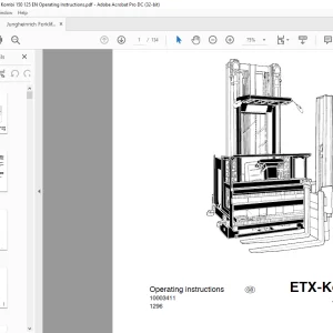 Jungheinrich Forklift Truck ETX-Kombi 125 150 Operating Instructions Manual 10003411 -  PDF DOWNLOAD